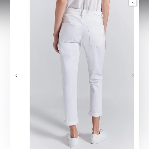 Current Elliott The Fling Slim Boyfriend Jean Sugar White Denim Sz 27 NWT - Picture 2 of 15